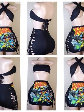 Xmen Custom Skirt Fringe Skirt Set